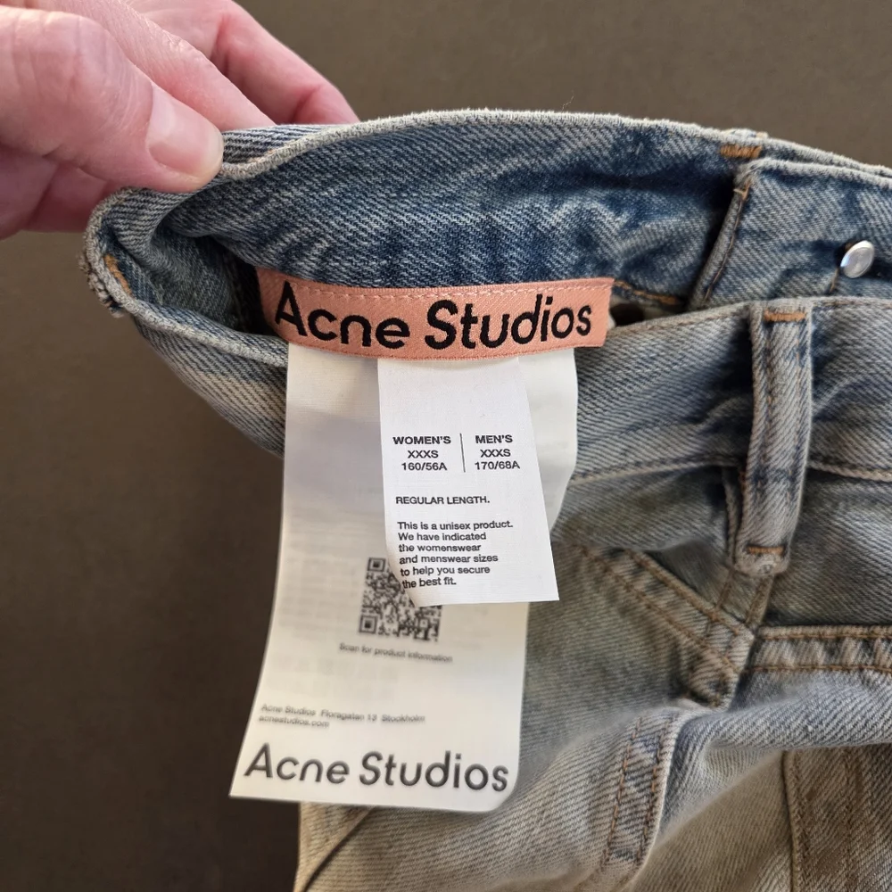 Acne Studios Womens 1981 Trafalgar Jeans Size XXXS Paint Splatter NWT $730 - Picture 9 of 16